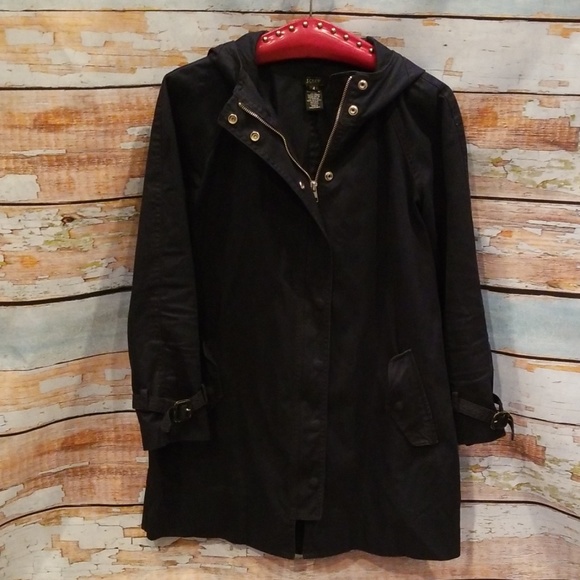 J.Crew Size 4 Navy Blue Button Up Rain Coat!